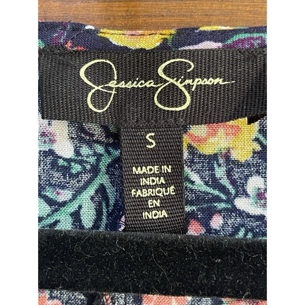 Jessica Simpson Size Small Navy Floral High-Low Midi Dress - Picture 5 of 7